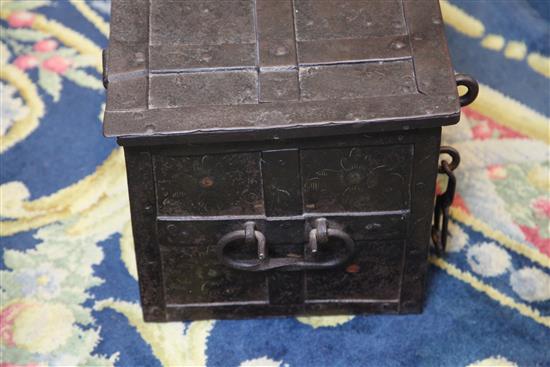 An 18th century German Armada chest, W.2ft 5in. D.1ft 4in. H.1ft 2in.